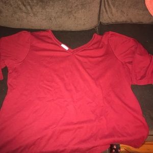 Fashion bug 3/4 sleeve v neck red top